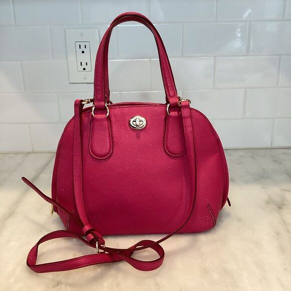 Coach Prince Street Cross Grain Leather Mini Convertible Domed Satchel Bag - Picture 1 of 15